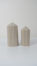 STONE Ribbed Pillar Candles