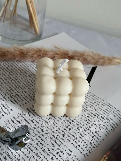 Cream Bubble Candle